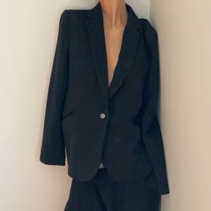 Premise Studio Black Textured Blazer Women’s Size 12 Single Button Career Jacket